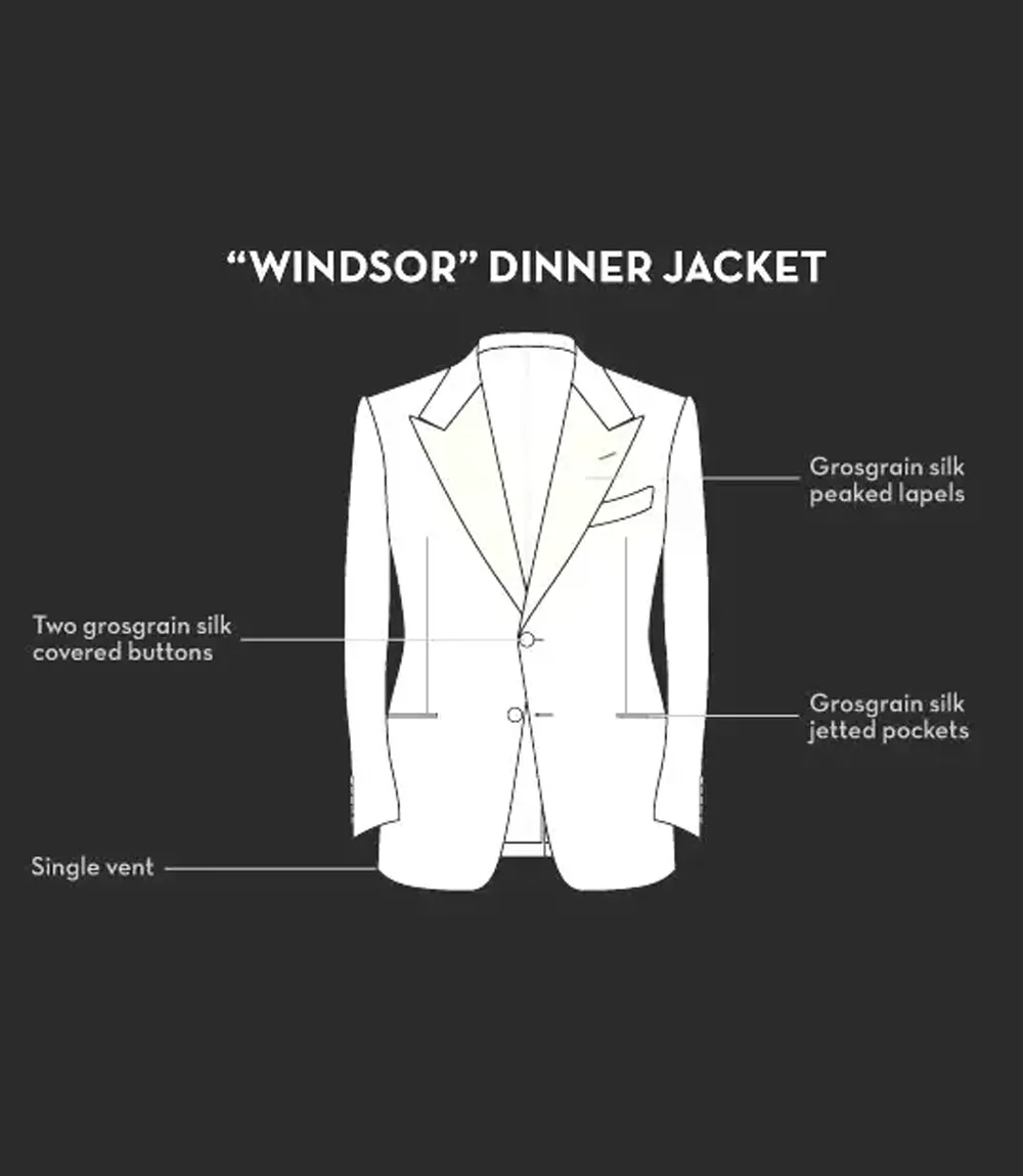 Men's Ivory White Peak Lapel Two Button Dinner Jacket Men's Ivory White Peak Lapel Two Button Dinner Jacket