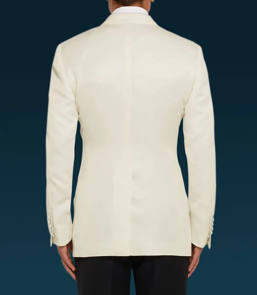 Men's Ivory White Peak Lapel Two Button Dinner Jacket Men's Ivory White Peak Lapel Two Button Dinner Jacket