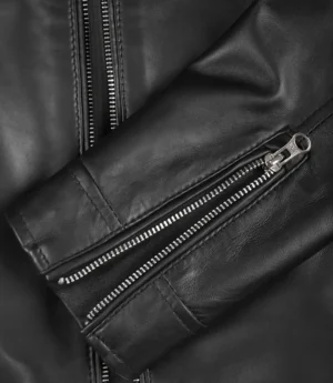 Carrie Black Leather Jacket for Women - Biker Style