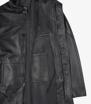 Bristol Mens Black Lambskin Leather Car Coat