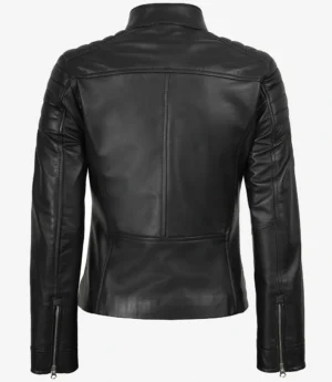 Carrie Black Leather Jacket for Women - Biker Style