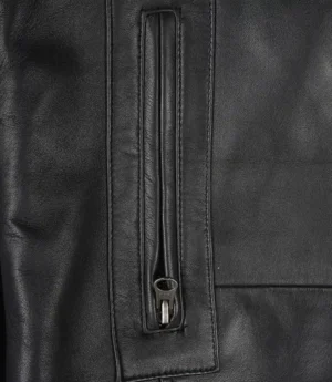 Bristol Mens Black Lambskin Leather Car Coat