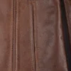 Women's Three Button Brown Leather Blazer