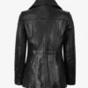 Bitonto Womens 3/4 Length Black Leather Coat