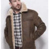 Men Brown Traditional Shearling Jacket