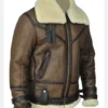 Men Brown Aviator Shearling Leather Jacket