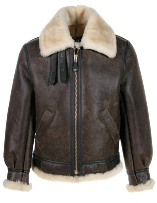B-3 Sheepskin Leather Bomber Jacket