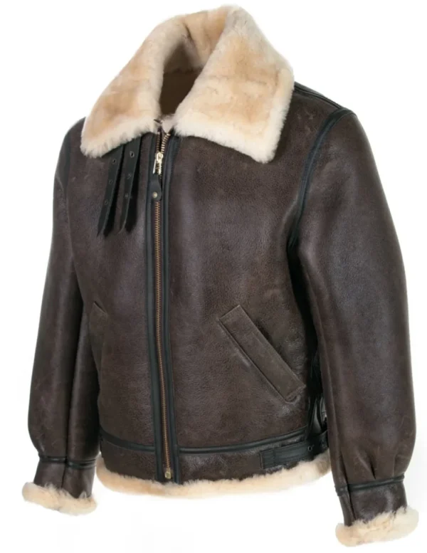 B-3 Sheepskin Leather Bomber Jacket