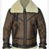 Men Brown Aviator Shearling Leather Jacket