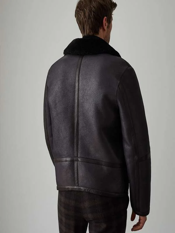 Men Black Aviator Leather Jacket Men Black Aviator Leather Jacket