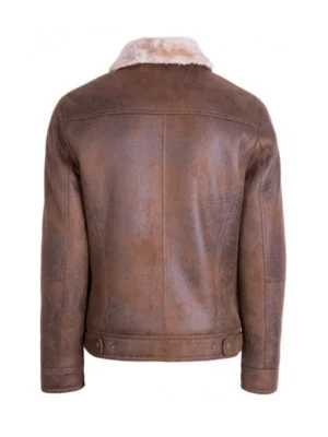 Men Brown Traditional Shearling Jacket