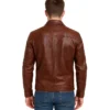 Abstract Maroon Leather Jacket