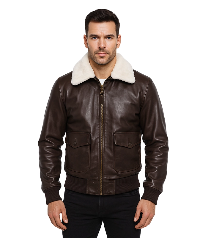 Airin G-1 Brown Leather Bomber Jacket Airin G-1 Brown Leather Bomber Jacket