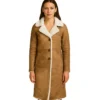 Alina Brown Leather Shearling Coat