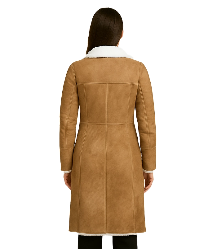 Alina Brown Leather Shearling Coat Alina Brown Leather Shearling Coat