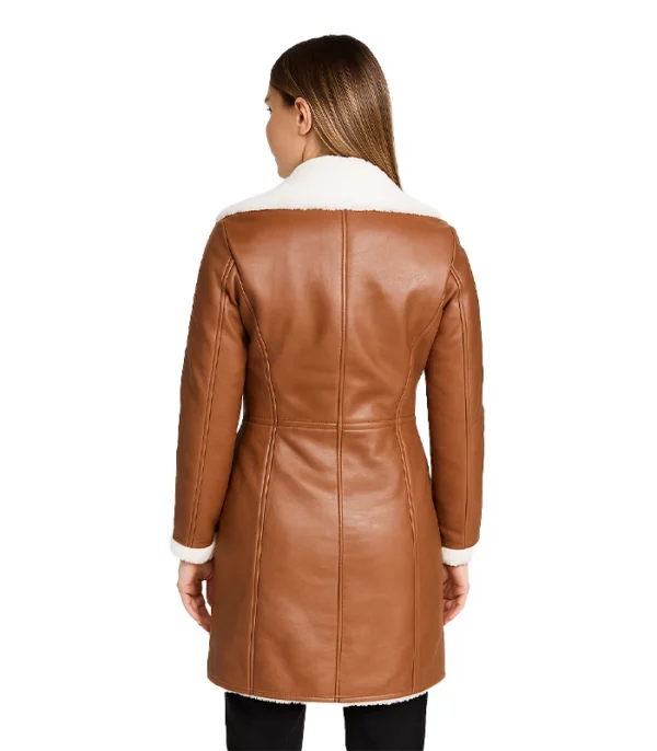 Amie – Brown Double Breasted Shearling Coat​