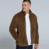 Brown Teddy Mens Fleece Jacket