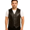 Auden Black Leather Vest