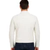 Austin Men Cafe Racer Off White Real Leather Jacket