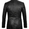 Mens Sleek Black Leather Blazer