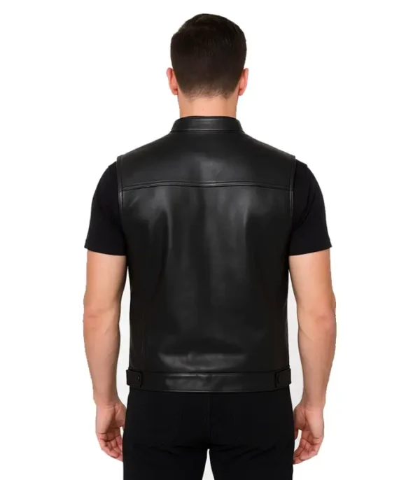 Atlas Moto Black Leather Vest