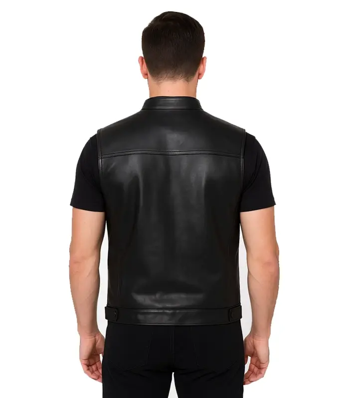 Atlas Moto Black Leather Vest Atlas Moto Black Leather Vest