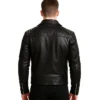 Black Studded Leather Biker Jacket