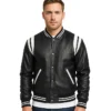 Dantee Black Varsity Jacket Leather