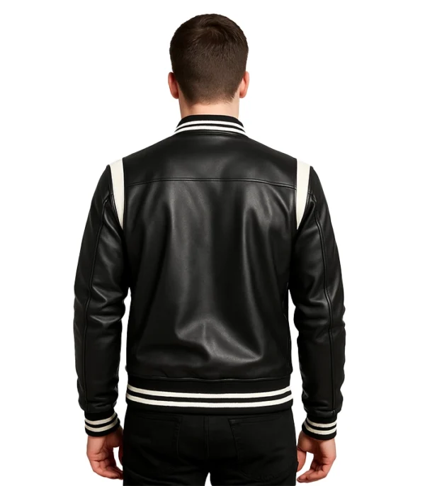 Dantee Black Varsity Jacket Leather