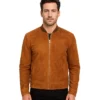 Blain Brown Suede Bomber Jacket
