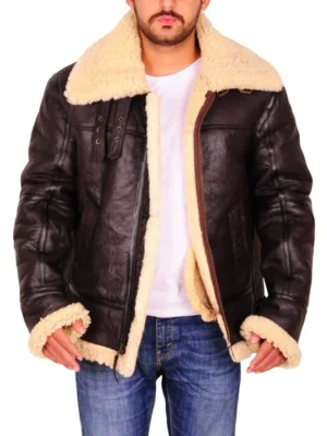 Dark Brown Sheepskin Leather Jacket