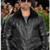 Black Brad Pitt Leather Jacket For Men
