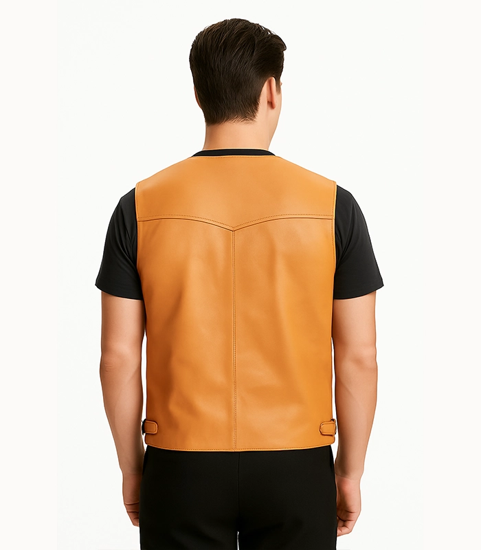 Brandon Tan Brown Leather Vest Brandon Tan Brown Leather Vest