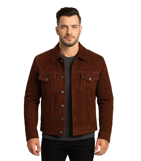 Brown Suede Jacket for Men