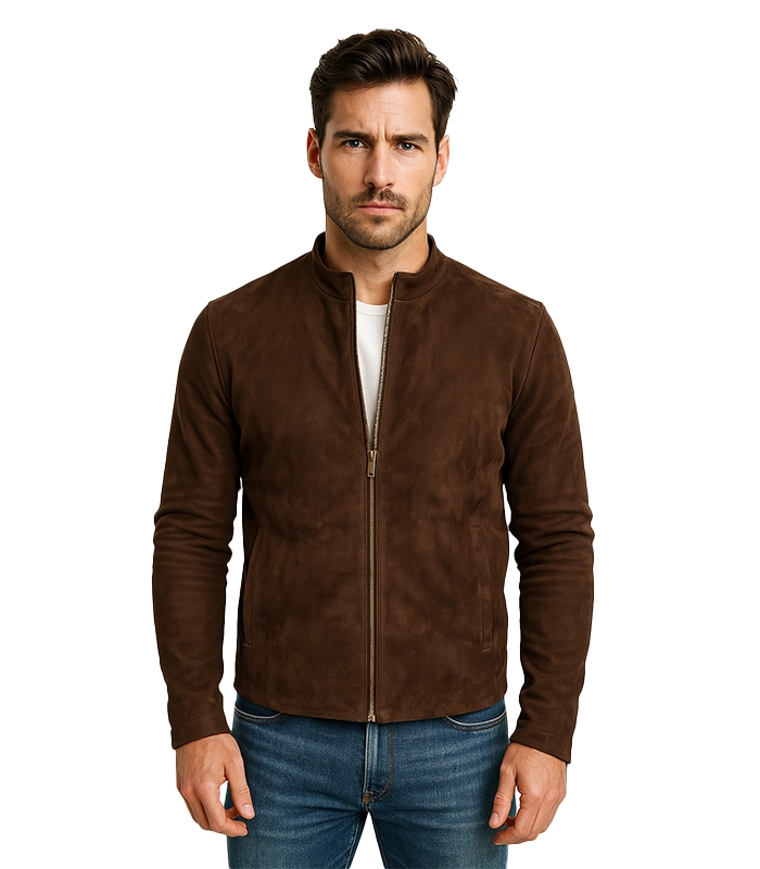 Fernando Quilted Suede Biker Jacket | Brown suede biker jacket mens Fernando Quilted Suede Biker Jacket | Brown suede biker jacket mens