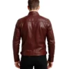 Burgunn Dee Maroon Leather Biker Jacket