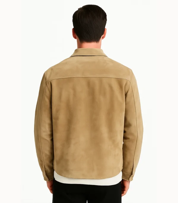 Button-Up Suede Shirt Jacket