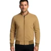 Camel Brown Men’s Suede Bomber Jacket