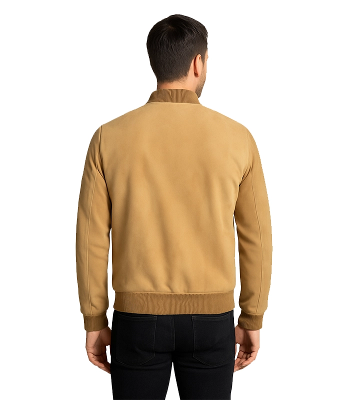 Camel Brown Men’s Suede Bomber Jacket Camel Brown Men’s Suede Bomber Jacket