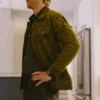 Hit Man Glen Powell Green Suede Leather Jacket
