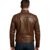 Chocolate Brown Cafe Men’s Leather Motorcycle Jacket