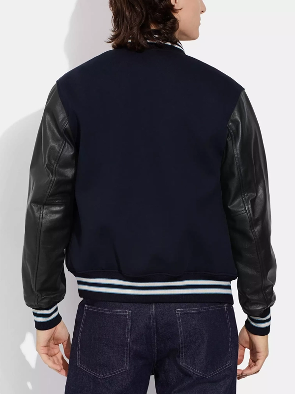 Coach Varsity Jacket With Leather Sleeves Coach Varsity Jacket With Leather Sleeves