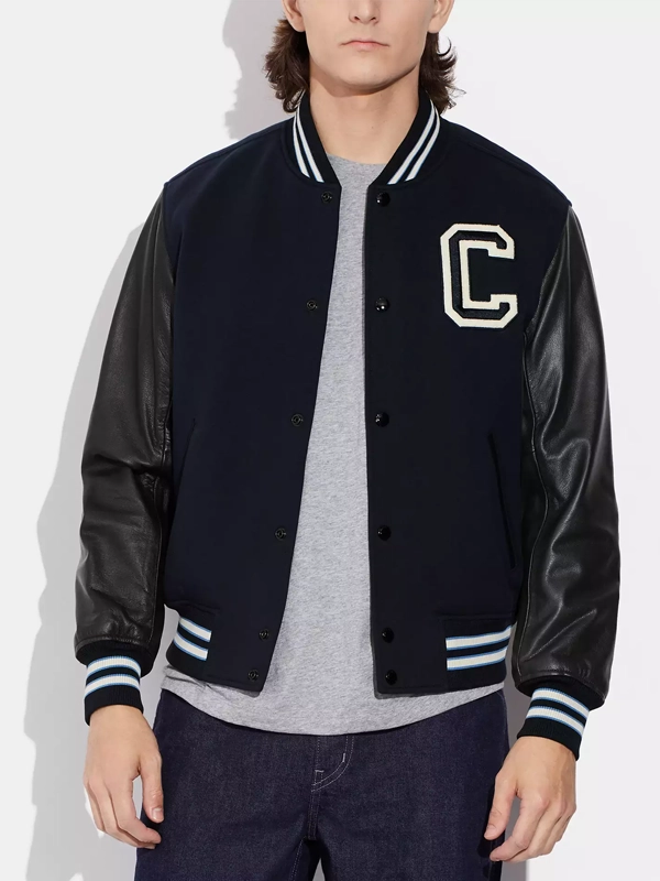 Coach Varsity Jacket With Leather Sleeves Coach Varsity Jacket With Leather Sleeves