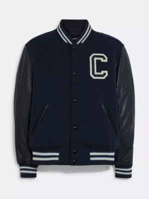 Coach Varsity Jacket With Leather Sleeves