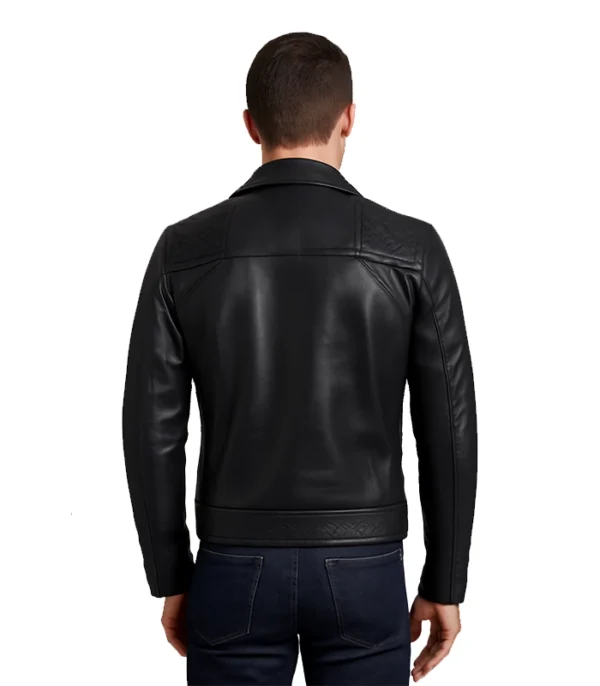 Danny Quilted Black Leather Biker Jacket