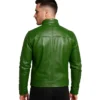 Darren Distressed Green Leather Biker Jacket