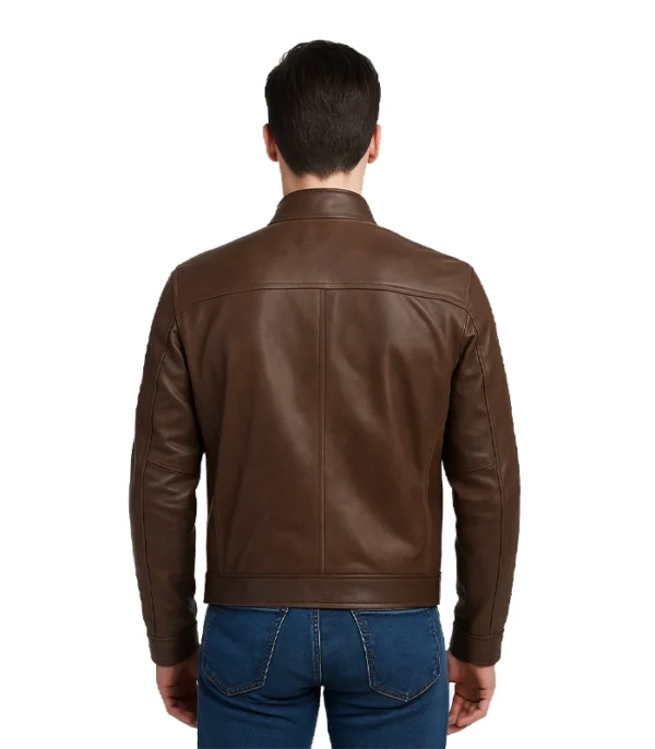 Dean Brown Leather Biker Jacket