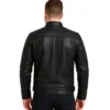 Dodge Men’s Black Leather Cafe Racer Jacket – Low Stock