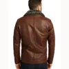 Evan Hart Brown Leather Jacket with Fur