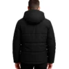 Exton Black Down Puffer Jacket with Hood